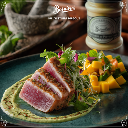 BS1862---Thon-mi-cuit-à-la-réunionnaise-sur-son-lit-de-moutarde-au-poivre-vert-Bornibus-1