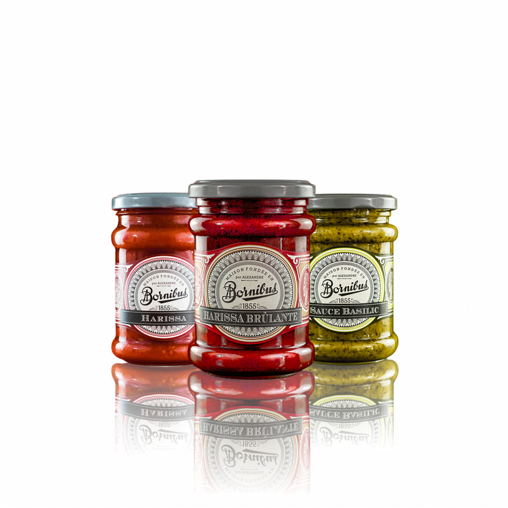 harissa et harissa brulante sauce basilic Bornibus